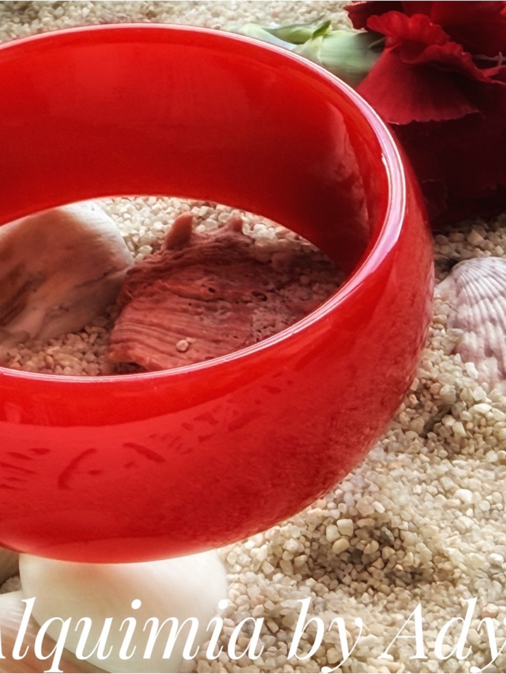 SUMMER +Bright Red Resin Bangle Bracelet